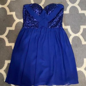 Juniors Nordstrom blue strapless dress Size M